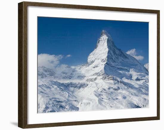 Winter View of The Matterhorn, Blauherd, Zermatt, Valais, Wallis, Switzerland-Walter Bibikow-Framed Photographic Print