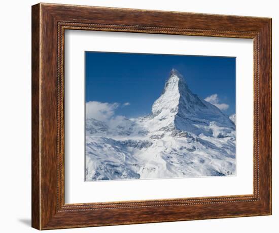 Winter View of The Matterhorn, Blauherd, Zermatt, Valais, Wallis, Switzerland-Walter Bibikow-Framed Photographic Print