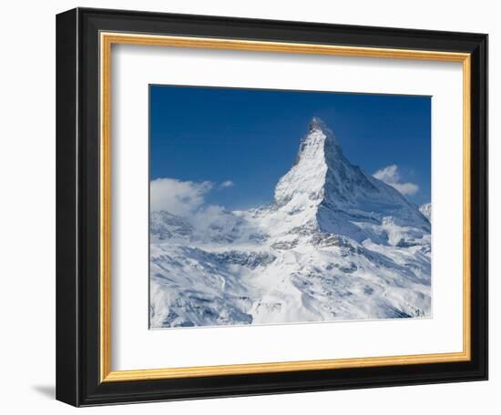 Winter View of The Matterhorn, Blauherd, Zermatt, Valais, Wallis, Switzerland-Walter Bibikow-Framed Photographic Print