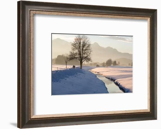 Winter walk in the Chiemgau region, Bergener Moos-Christine Meder stage-art.de-Framed Photographic Print