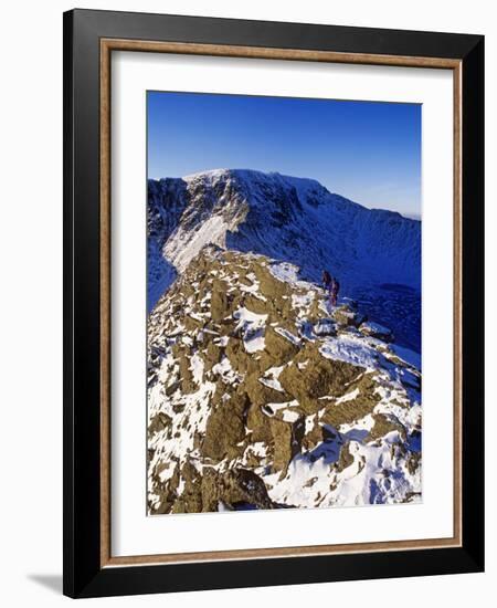 Winter Walking and Climbing on Hellvelyn, the Lake District, Cumbria-Paul Harris-Framed Photographic Print