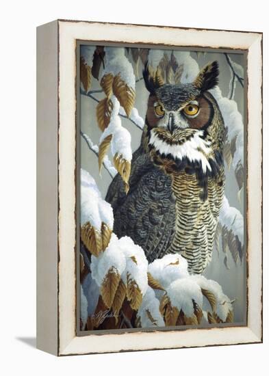 Winter Watch - Great Horned Owl-Wilhelm Goebel-Framed Premier Image Canvas