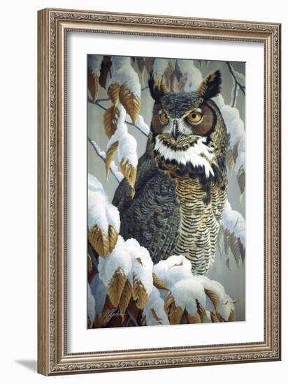 Winter Watch - Great Horned Owl-Wilhelm Goebel-Framed Giclee Print