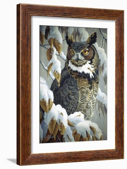 Winter Watch - Great Horned Owl-Wilhelm Goebel-Framed Giclee Print