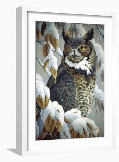 Winter Watch - Great Horned Owl-Wilhelm Goebel-Framed Giclee Print