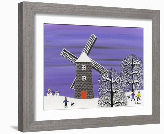 Winter Windmill-Gordon Barker-Framed Giclee Print