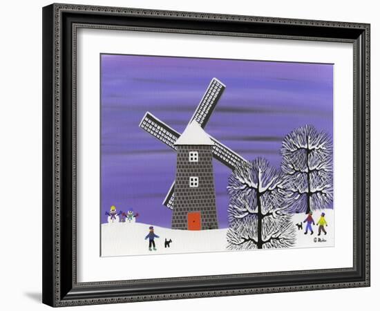 Winter Windmill-Gordon Barker-Framed Giclee Print