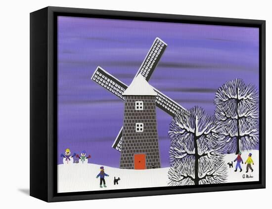 Winter Windmill-Gordon Barker-Framed Premier Image Canvas