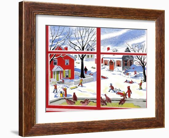 Winter Window - Jack & Jill-Janet Smalley-Framed Giclee Print