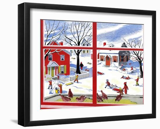 Winter Window - Jack & Jill-Janet Smalley-Framed Giclee Print