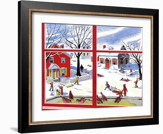 Winter Window - Jack & Jill-Janet Smalley-Framed Giclee Print