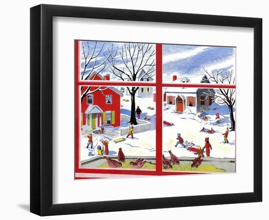 Winter Window - Jack & Jill-Janet Smalley-Framed Giclee Print