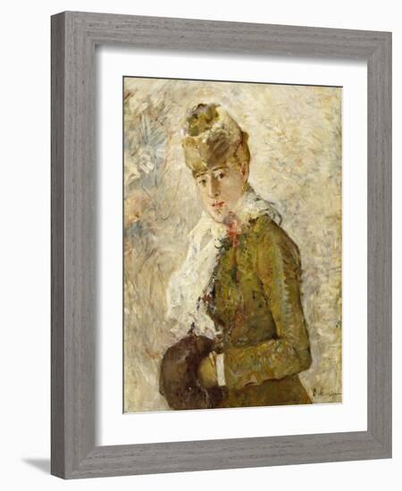 Winter (Woman with a Muff), 1880 (Oil on Canvas)-Berthe Morisot-Framed Giclee Print