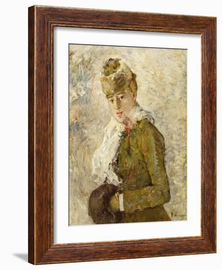 Winter (Woman with a Muff), 1880 (Oil on Canvas)-Berthe Morisot-Framed Giclee Print