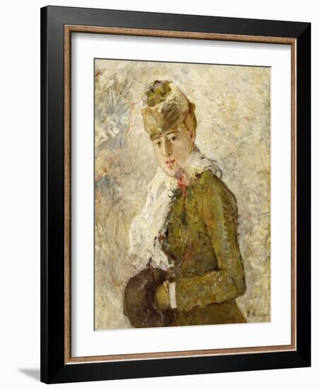 Winter (Woman with a Muff), 1880 (Oil on Canvas)-Berthe Morisot-Framed Giclee Print