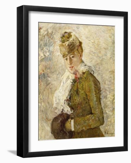 Winter (Woman with a Muff), 1880 (Oil on Canvas)-Berthe Morisot-Framed Giclee Print