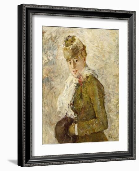 Winter (Woman with a Muff), 1880 (Oil on Canvas)-Berthe Morisot-Framed Giclee Print