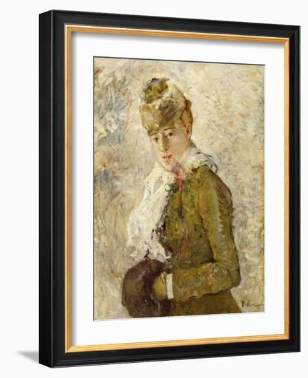 Winter (Woman with a Muff), 1880 (Oil on Canvas)-Berthe Morisot-Framed Giclee Print