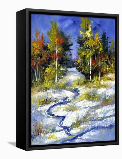 Winter Wood Cloudy Day-balaikin2009-Framed Stretched Canvas