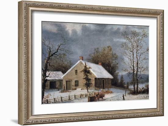 Winter Wood-Currier & Ives-Framed Giclee Print