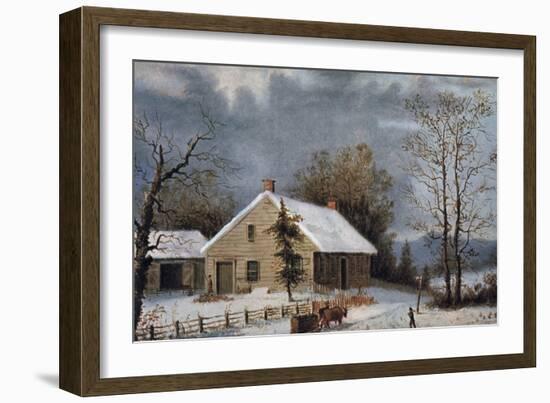 Winter Wood-Currier & Ives-Framed Giclee Print