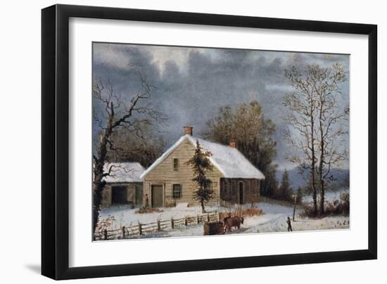 Winter Wood-Currier & Ives-Framed Giclee Print