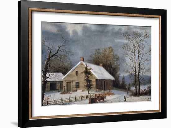 Winter Wood-Currier & Ives-Framed Giclee Print