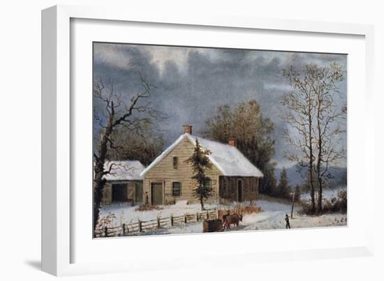 Winter Wood-Currier & Ives-Framed Giclee Print