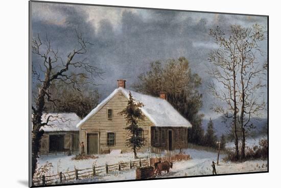 Winter Wood-Currier & Ives-Mounted Giclee Print