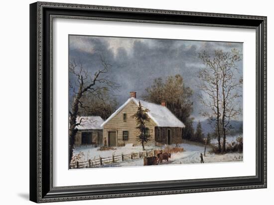Winter Wood-Currier & Ives-Framed Giclee Print