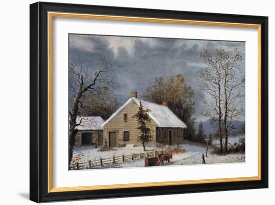 Winter Wood-Currier & Ives-Framed Giclee Print