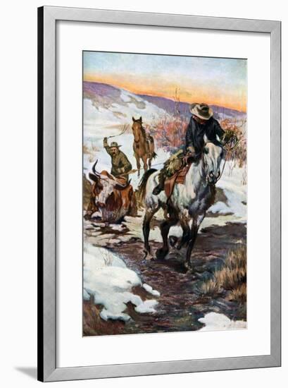 Winter Work for the Cowboys, 1906 (1908-190)-null-Framed Giclee Print