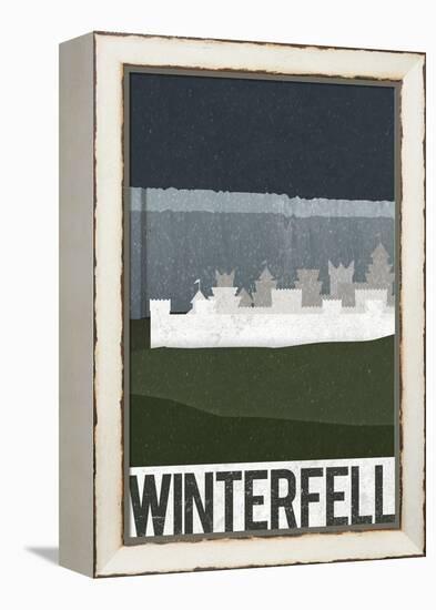 Winterfell Retro Travel Poster-null-Framed Stretched Canvas