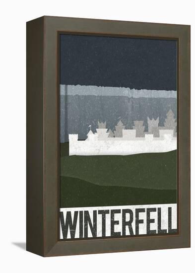 Winterfell Retro Travel Poster-null-Framed Stretched Canvas