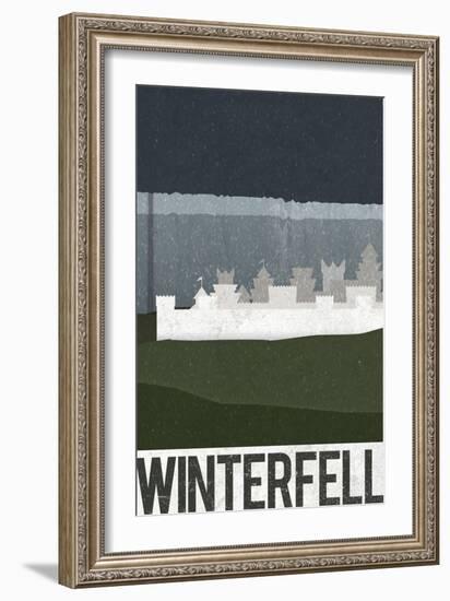 Winterfell Retro Travel-null-Framed Art Print