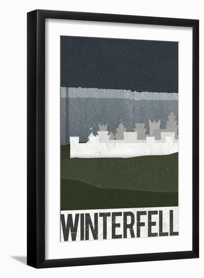 Winterfell Retro Travel-null-Framed Art Print