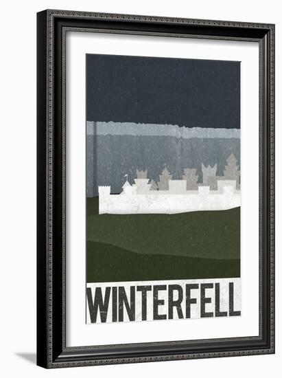 Winterfell Retro Travel-null-Framed Art Print