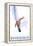 Wintergreen, Virginia, Stylized Snowboarder-Lantern Press-Framed Stretched Canvas