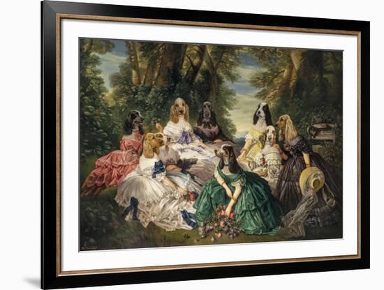 Winterhalter in Compiègne, the French Empress Eugénie and her ladies in charge-Thierry Poncelet-Framed Premium Giclee Print