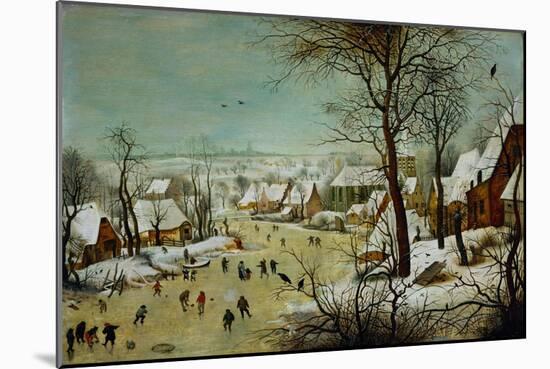 Winterlandscape (1601)-Pieter Brueghel the Younger-Mounted Giclee Print