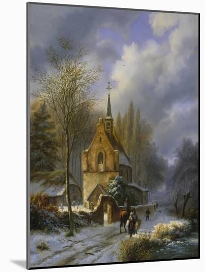 Winterlandschaft an Einer Kirche-Barend Cornelis Koekkoek-Mounted Giclee Print