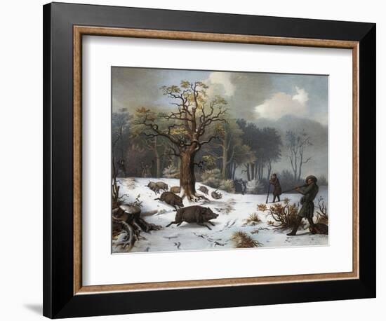 Winterliche Wildschweinjagd-István Nagy-Framed Giclee Print