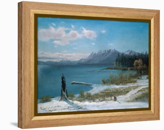 Winterly Lake Tahoe-Albert Bierstadt-Framed Premier Image Canvas