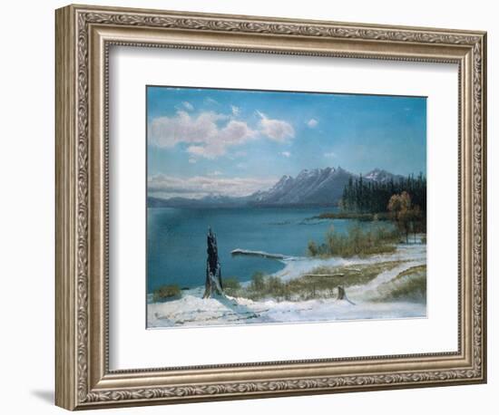 Winterly Lake Tahoe-Albert Bierstadt-Framed Giclee Print