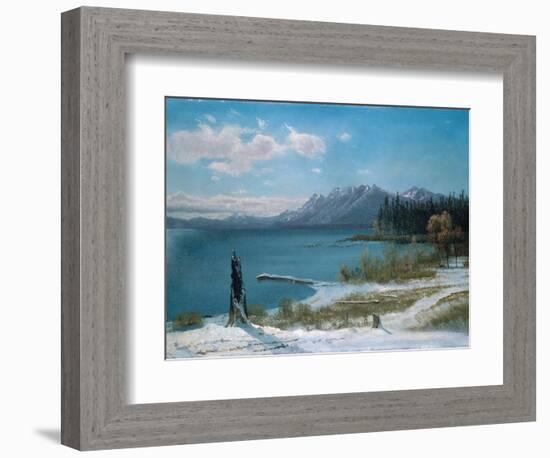 Winterly Lake Tahoe-Albert Bierstadt-Framed Giclee Print