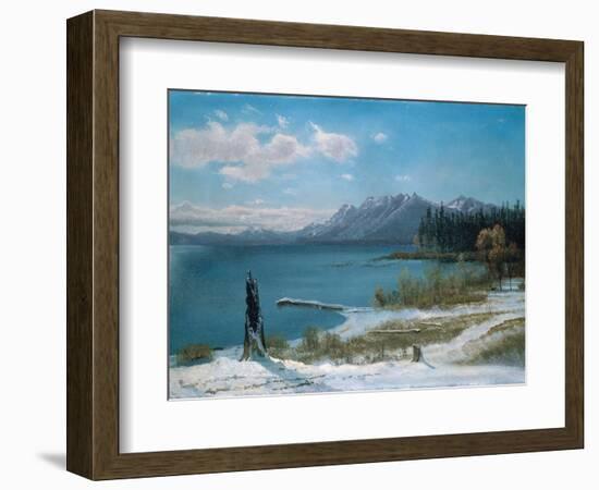 Winterly Lake Tahoe-Albert Bierstadt-Framed Giclee Print