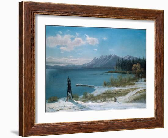 Winterly Lake Tahoe-Albert Bierstadt-Framed Giclee Print