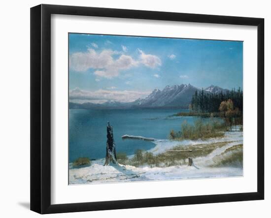 Winterly Lake Tahoe-Albert Bierstadt-Framed Giclee Print