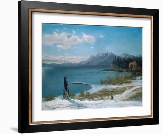 Winterly Lake Tahoe-Albert Bierstadt-Framed Giclee Print