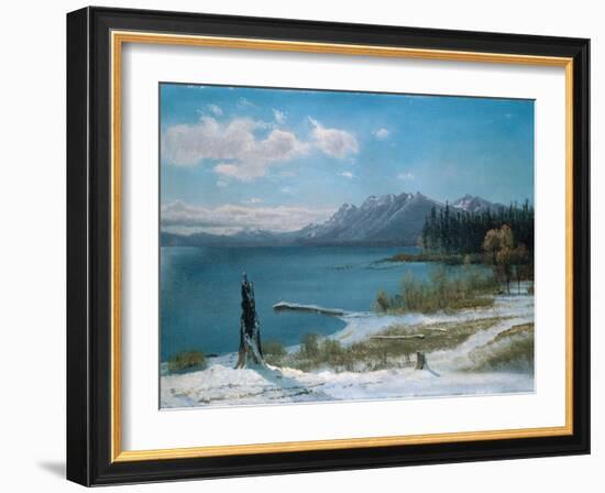 Winterly Lake Tahoe-Albert Bierstadt-Framed Giclee Print